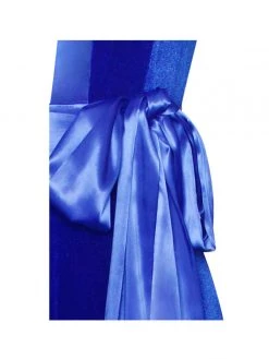 Miss Circle Glorious Royal Blue Long Sleeve Velvet Jumpsuit