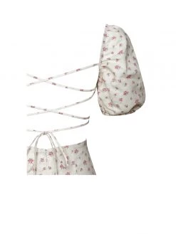 Miss Circle Umaiza Floral Puff Sleeve Backless Linen Midi Dress Dresses