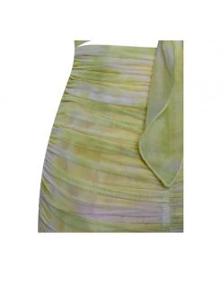 Miss Circle Dresses Sonia Yellow Print Mesh Long Sleeve Dress