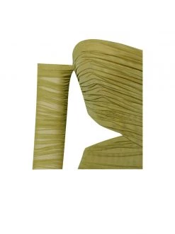 Miss Circle Mayara Mustard Off Shoulder Mesh Cutout Dress Dresses