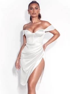 Miss Circle Hedy White Satin Corset Dress Corsets