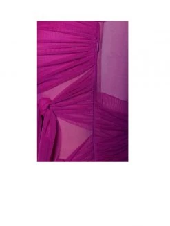 Miss Circle Gillian Fuchsia Long Sleeve Mesh Dress