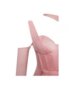 Miss Circle Corsets Everlee Blush Mesh Sleeve Satin Corset Dress