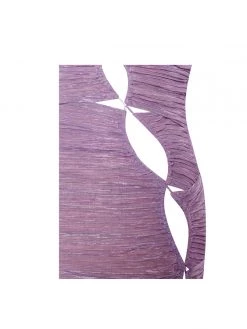 Miss Circle Parris Purple Cutout Ruched Chiffon Maxi Dress Dresses