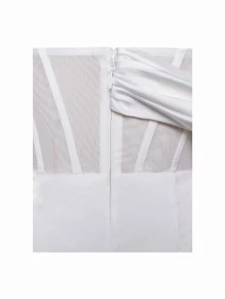 Miss Circle Rebeca White Satin High Slit Corset Gown Corsets