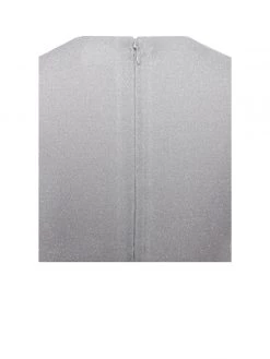 Miss Circle Teia Silver Metallic Jersey Cutout Top Tops