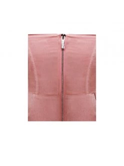 Miss Circle Vanity Blush Pink Satin High Slit Draping Corset Gown With Crystals Corsets