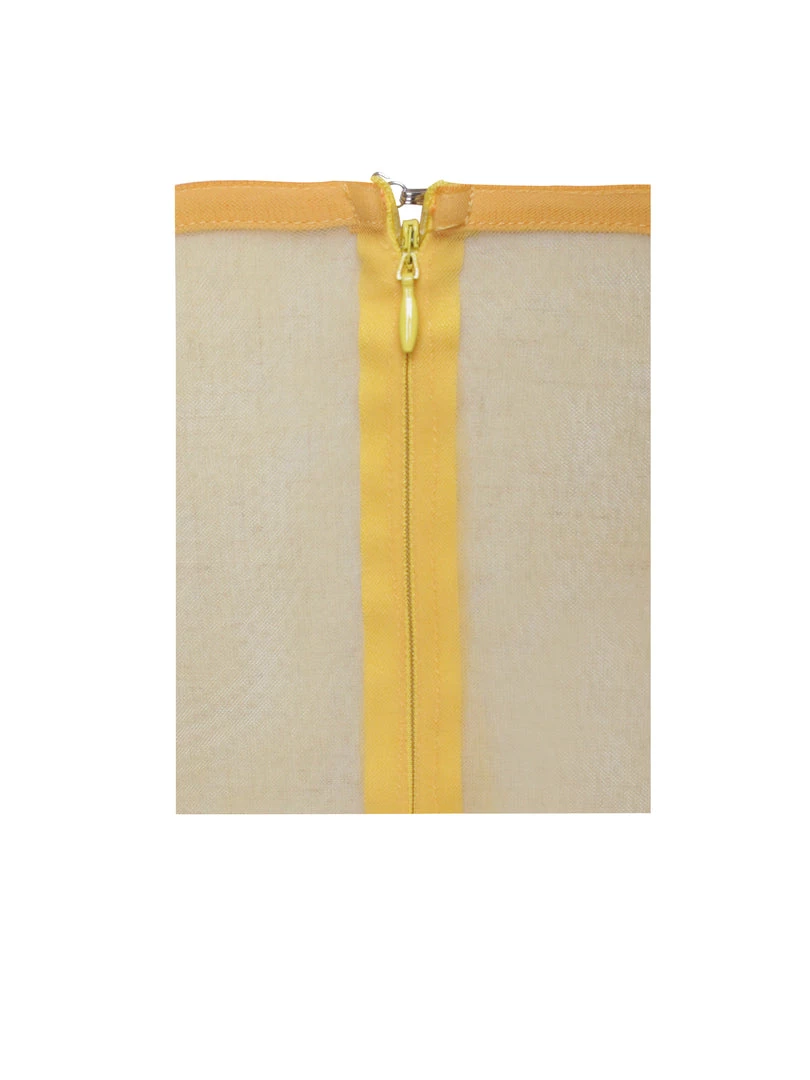 Miss Circle Back In Style Orange Silk Pleated Corset High Slit Maxi Dress