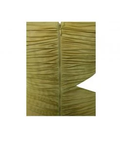 Miss Circle Mayara Mustard Off Shoulder Mesh Cutout Dress Dresses