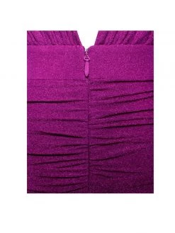 Miss Circle Xena Ruby Pink Draping Ruffle Sleeve Dress New In