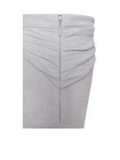 Miss Circle Bottoms Toira Silver Metallic Jersey Cutout Skirt