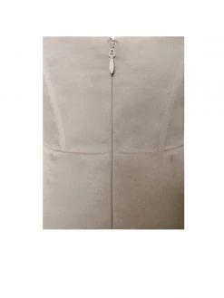 Miss Circle Jocelynn Beige Satin Mesh Long Sleeve Corset Dress