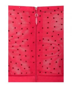 Miss Circle Holly Red Crystallized Corset High Slit Satin Gown Corsets