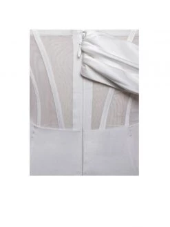 Miss Circle Sabrina White Mesh Satin Corset Dress Corsets