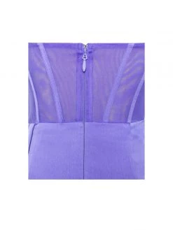 Miss Circle Prisa Very Peri High Slit Satin Corset Gown Corsets