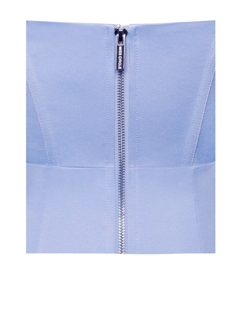 Miss Circle Everlee Baby Blue Mesh Sleeve Satin Corset Dress Corsets