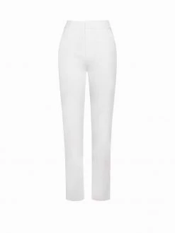 Miss Circle Vayla White Skinny Fit Crepe Trousers Bottoms