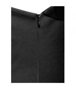 Miss Circle Keep One Up One Sleeved Black Crepe Tuxedo Blazer Dress