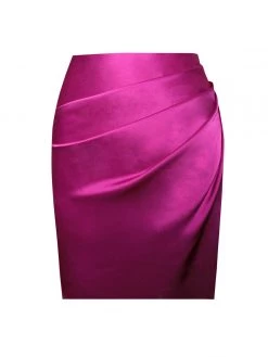 Miss Circle Corsets Zarah Fuchsia High Slit Corset Satin Dress