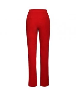 Miss Circle Vayla Red Skinny Fit Crepe Trousers