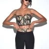 Miss Circle Corsets Gia Black Lace Corset Cropped Top