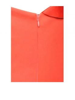 Miss Circle Keep One Up One Sleeved Orange Crepe Tuxedo Blazer Dress