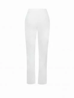 Miss Circle Vayla White Skinny Fit Crepe Trousers Bottoms