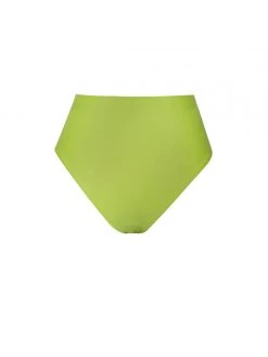 Miss Circle Valley Of Angels Lime Silk Pleated High Slit Maxi Dress