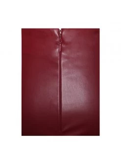 Miss Circle New In Bria Burgundy Vegan Leather Skirt