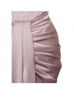 Miss Circle Corsets Darlene Latte Off Shoulder Corset Satin Dress With Crystals