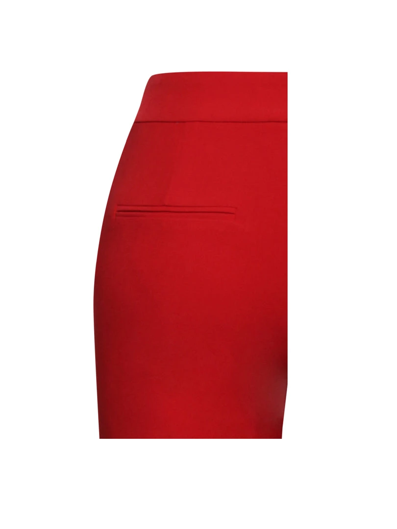 Miss Circle Vayla Red Skinny Fit Crepe Trousers