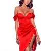 Miss Circle Hedy Red Satin Corset Dress Corsets