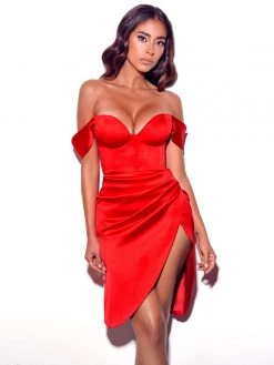 Miss Circle Hedy Red Satin Corset Dress Corsets