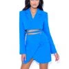 Miss Circle Dalia Blue Asymmetrical Mini Skirt