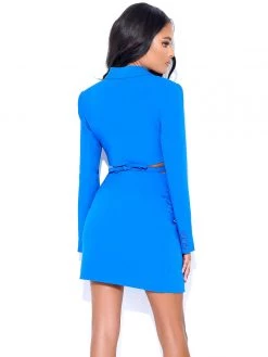 Miss Circle Dalia Blue Asymmetrical Mini Skirt
