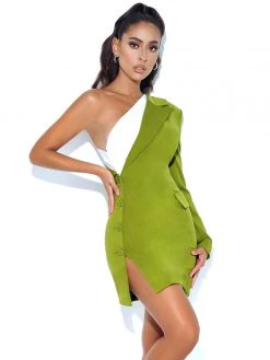 Miss Circle Zola Olive One Sleeve Blazer Dress Sale