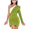 Miss Circle Zola Olive One Sleeve Blazer Dress Sale