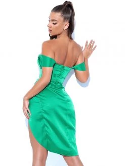Miss Circle Corsets Hedy Green Satin Corset Dress