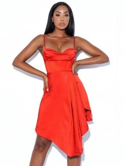 Miss Circle Corsets Brigid Red Satin Corset Dress