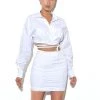 Miss Circle Bottoms Ohana White Ruched Skirt