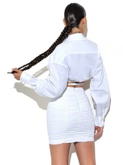 Miss Circle Bottoms Ohana White Ruched Skirt