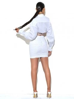 Miss Circle Bottoms Ohana White Ruched Skirt