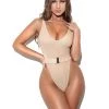 Miss Circle Swim Collection Ayla Gold Thong Swimsuit With Belt