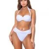 Miss Circle Swim Collection Raegan White Halter Neck Bikini Top