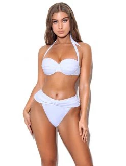Miss Circle Swim Collection Raegan White Halter Neck Bikini Top