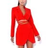 Miss Circle Bottoms Dalia Red Asymmetrical Mini Skirt