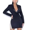 Miss Circle Dresses Freya Black Crystal Fringe Blazer Dress