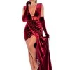 Miss Circle Yanis Burgundy Velvet Mesh Corset Gown Corsets