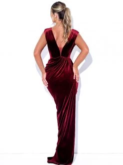 Miss Circle Yanis Burgundy Velvet Mesh Corset Gown Corsets