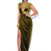 Miss Circle Corsets Yanis Olive Velvet Mesh Corset Gown